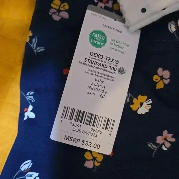 Carter's little girl vest 3 piece set - Picture 2 of 2